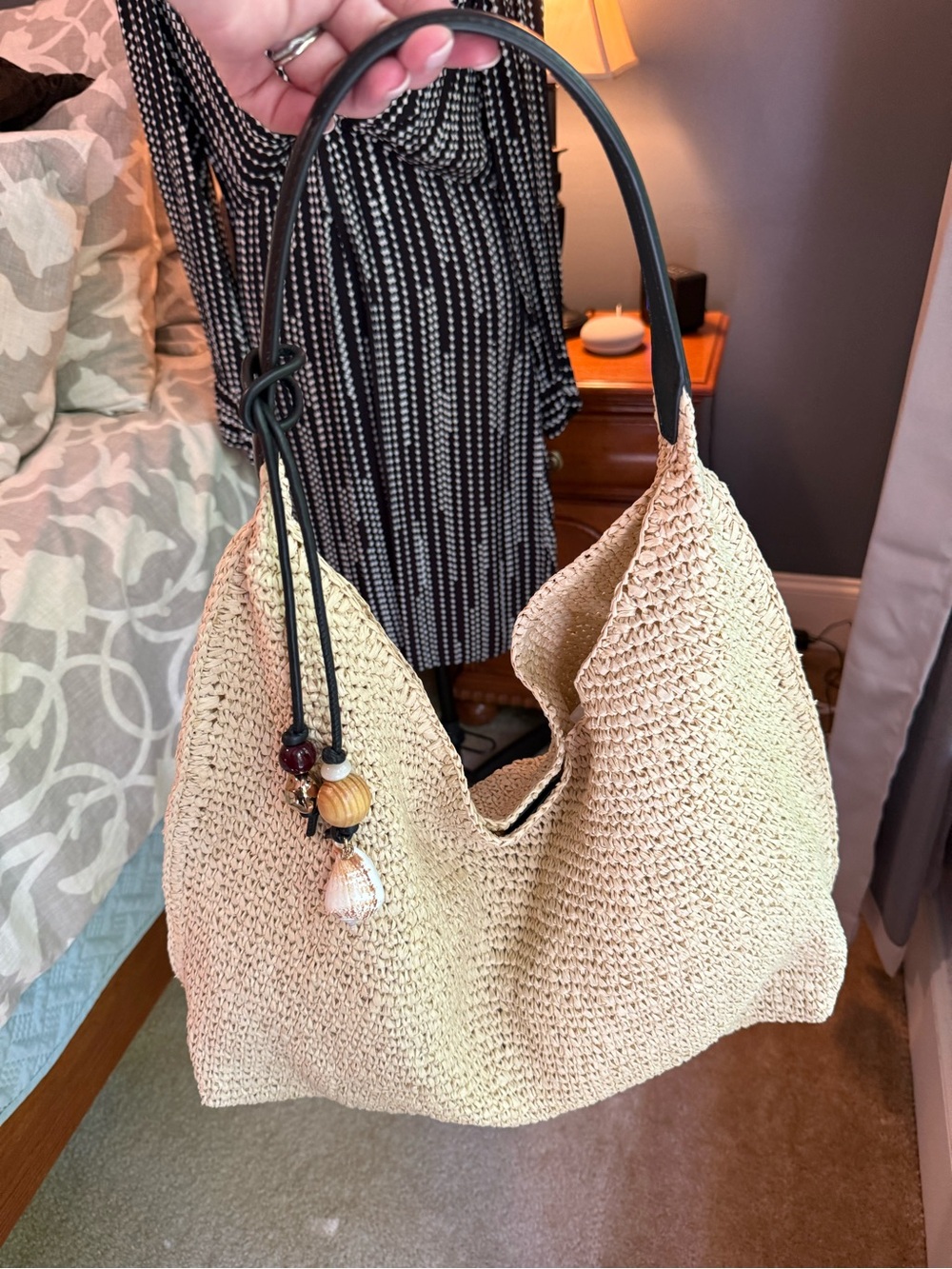 Madewell The Mylie Shoulder Bag in Straw w/ original charm NWT - Picture 6 of 11